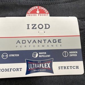 Izod straight fit performance stretch pants 32x30 black- brand new